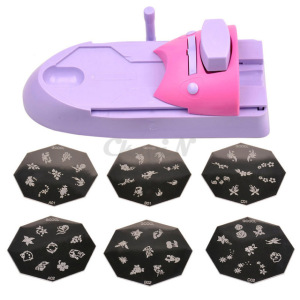 DIY Nail Art Stamp Printing Manicure Machine with Steel Plates